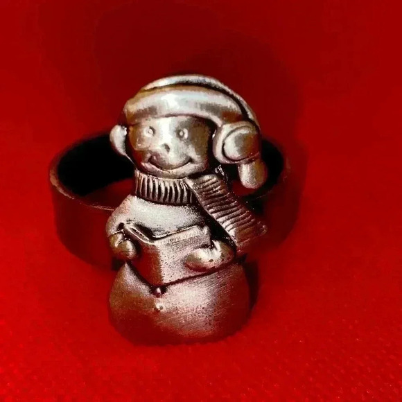 Vintage-New in Box Set of 8 Belk Pewter Christmas Napkin & Place Card Holders - Picture 6 of 14